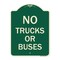 Signmission Designer Series No Trucks or Buses, Green & Tan Heavy-Gauge Aluminum Sign, 24" x 18", G-1824-23557 A-DES-G-1824-23557 - alternate 1
